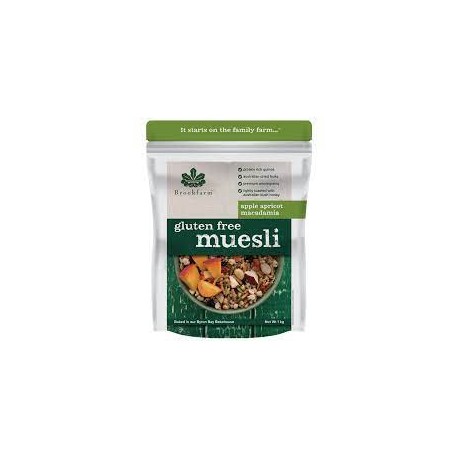 BROOKFARM GLUTEN FREE APPLE APRICOT MACADAMIA MUESLI 1KG