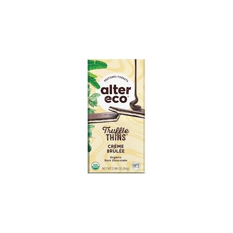 ALTER ECO TRUFFLE THINS CREME BRULEE ORGANIC DARK CHOCOLATE 84G