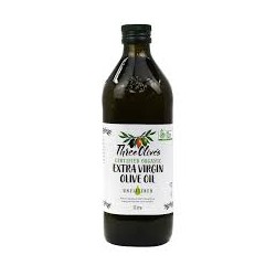 THREE OLIVES CERTIFIED ORGANIC EXTRA VIRGIN OLIVE OIL 1L