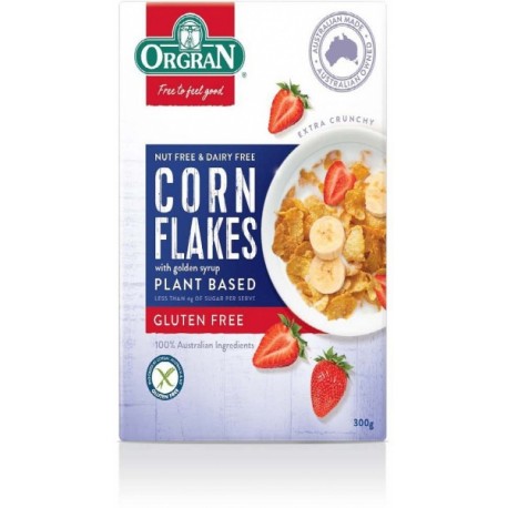 ORGRAN CORN FLAKES WITH GOLDEN SYRUP GF 300G