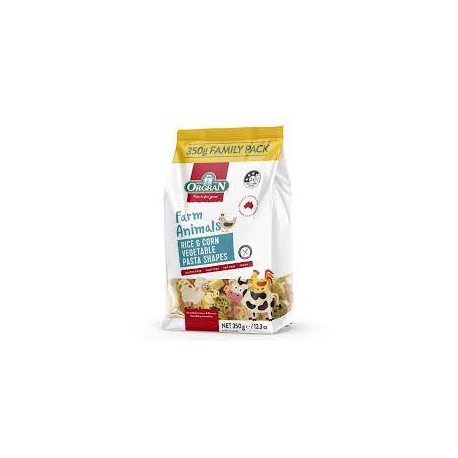 ORGRAN FARM ANIMALS RICE AND CORN SHAPED PASTA GLUTEN FREE 350G