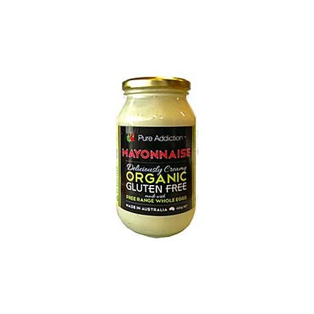 PURE ADDICTION ORGANIC GLUTEN FREE MADE WITH FREE RANGE WHOLE EGG MAYONNAISE 440G