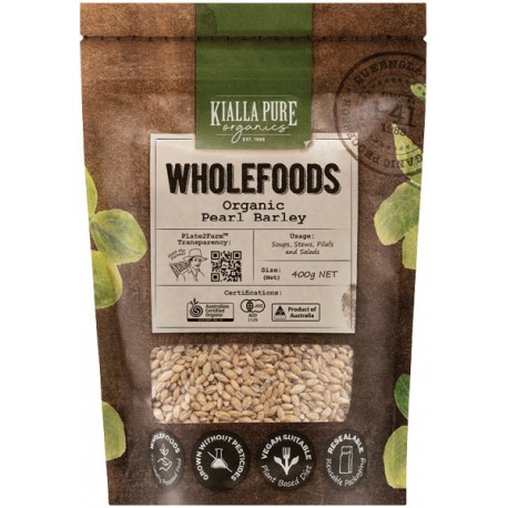 KIALLA PURE ORGANICS AUSTRALIAN ORGANIC PEARL BARLEY 400G