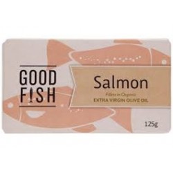 THE GOOD FISH ALASKAN SALMON IN EXTRA VIRGIN OLIVE OIL 120G