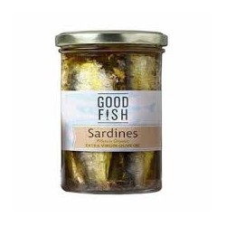 GOOD FISH SARDINES IN ORGANIC EXTRA VIRGIN OLIVE OIL 195G