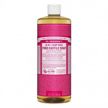 DR BRONNERS ROSE PURE-CASTILE SOAP 946ML