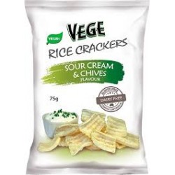 VEGE RICE CRACKERS SOUR CREAM AND CHIVES 75G