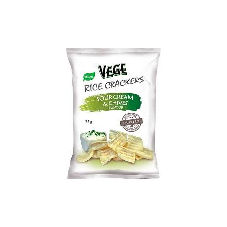 VEGE RICE CRACKERS SOUR CREAM AND CHIVES 75G