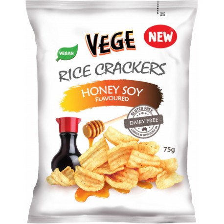 VEGE RICE CRACKERS HONEY SOY FLAVOURED 75G