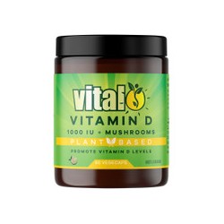 VITAL VITAMIN D 1000IU PLUS MUSHROOMS PLANT BASED 60 VEGECAPS