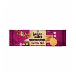 LANNA VALLEY ORGANIC RICE CRACKERS SMOKY BBQ 100G