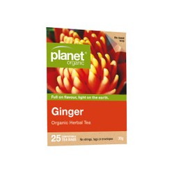 PLANET ORGANIC GINGER HERBAL TEA 25 BAGS 30G