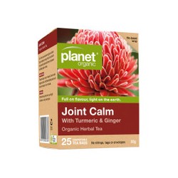 PLANET ORGANIC JOINT CALM TEA WITH TURMERIC AND GINGER 25 TEA BAGS 30G