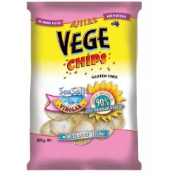 AJITAS VEGE CHIPS SEA SALT AND VINEGAR 100G