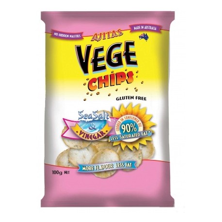 AJITAS VEGE CHIPS SEA SALT AND VINEGAR 100G