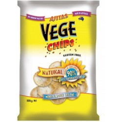 AJITAS VEGE CHIPS NATURAL GLUTEN FREE 100G