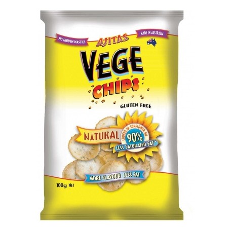 AJITAS VEGE CHIPS NATURAL GLUTEN FREE 100G