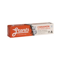 GRANTS OF AUSTRALIA CINNAMON ORANGE AND NEEM OIL TOOTHPASTE 110G