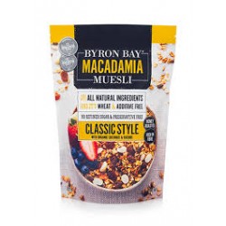 BYRON BAY MACADAMIA MUESLI CLASSIC STYLE WITH SULTANAS AND RAISINS 450G