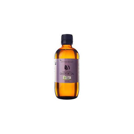 VRINDAVAN CERTIFIED ORGANIC CASTOR OIL IN GLASS BOTTLE 200ML