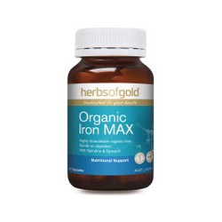 HERBS OF GOLD ORGANIC IRON MAX 30 CAPSULES