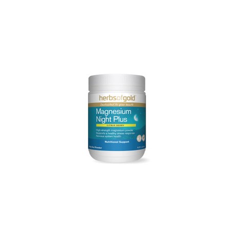 HERBS OF GOLD MAGNESIUM NIGHT PLUS POWDER CITRUS BERRY 150G