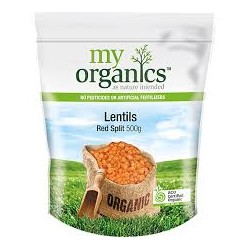 MY ORGANICS RED SPLIT LENTILS 500G