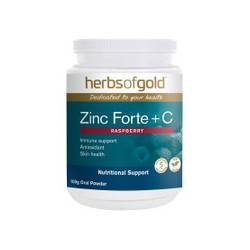 HERBS OF GOLD ZINC FORTE PLUS C RASPBERRY 100G ORAL POWDER