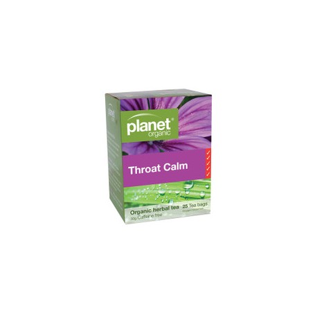 PLANET ORGANIC THROAT CALM HERBAL TEA 25 BAGS