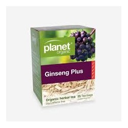 PLANET ORGANIC GINSENG PLUS ORGANIC HERBAL TEA 25 BAGS 25G