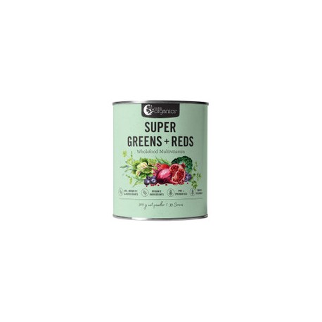 NUTRA ORGANICS SUPER GREENS PLUS REDS WHOLEFOOD MULTIVITAMIN POWDER 300G