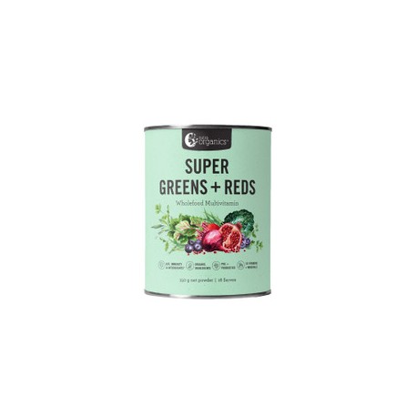 NUTRA ORGANICS SUPER GREENS PLUS REDS WHOLEFOOD MULTIVITAMIN POWDER 150G