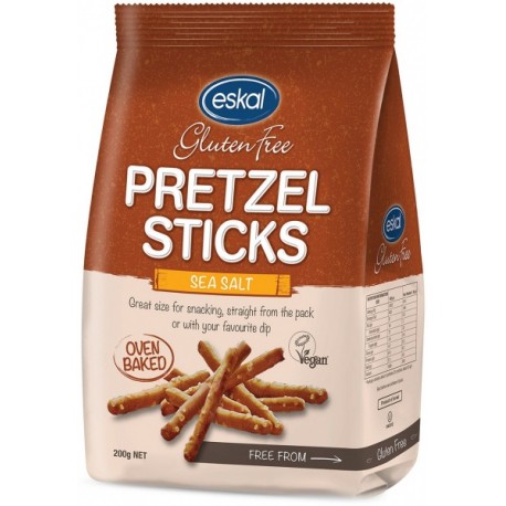 ESKAL GLUTEN FREE PRETZEL STICKS SEA SALT 200G