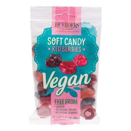 J LUEHDERS VEGAN RED BERRIES SOFT CANDY 80G