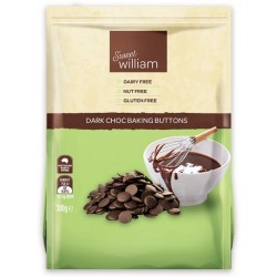 SWEET WILLIAM DARK CHOC BAKING BUTTONS 300G