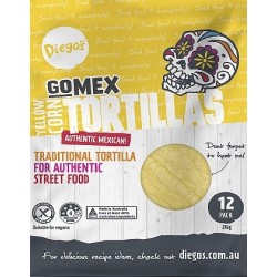 DIEGO'S GO MEX YELLOW GLUTEN FREE CORN TORTILLAS 12 PACK 276G