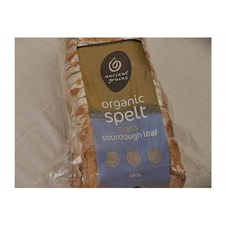 ANCIENT GRAINS ORGANIC SPELT TIGRIS SOURDOUGH LOAF 680G