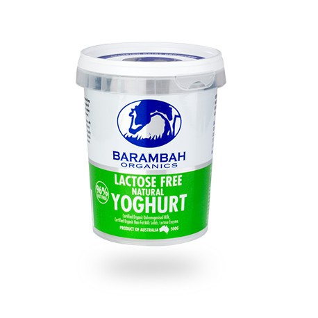 BARAMBAH ORGANICS LACTOSE FREE NATURAL YOGHURT 500G